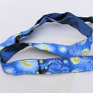 VAN GOGH Famous Artist Handmade Grosgrain & Satin Ribbon Lanyard/Keychain/Badge Holder...choose Starry Night or Irises