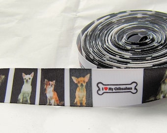 Ribbon Dog CHIHUAHUA Dog Breed Grosgrain 1" Ribbon.....4 yards