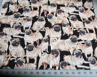 Dog Fabric PUG Timeless Treasures Cotton Fabric 44" wide