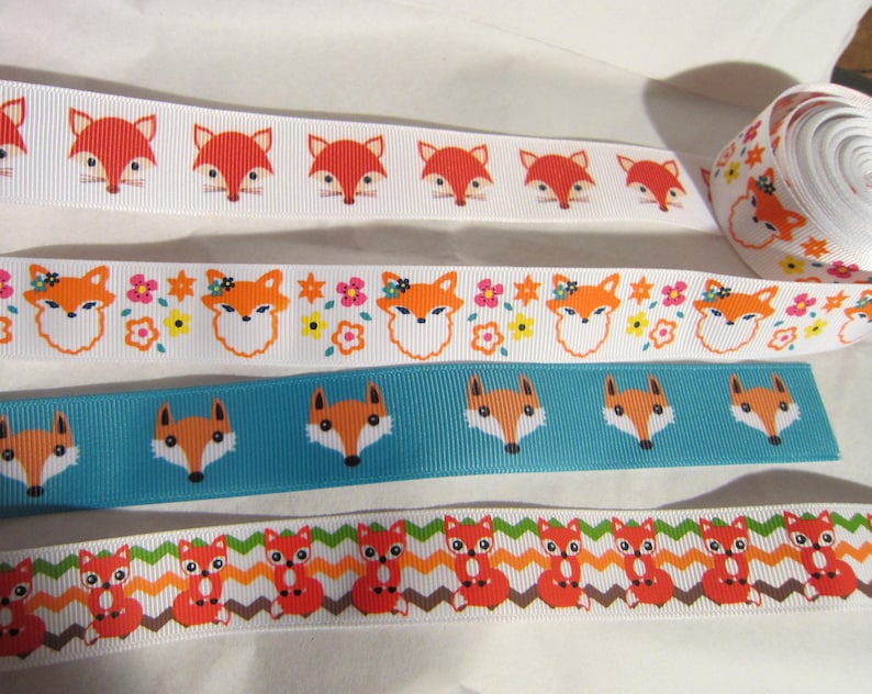 Ribbon RED FOX Grosgrain 7/8