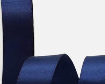 Craft Supply Satin Dark Navy Single Face Ribbon 7/8" wide 25 yards on Spool