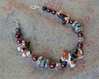 Corgi TriColor Agate Beaded Bracelets