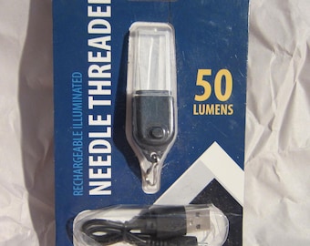 Lighted Needle Threader Rechargeable Illuminated 50 Lumens Mini Light