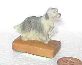 Vintage Tiny ENGLISH SETTER Dog Resin Figurine by Arista of Scotland 1 1/4" high