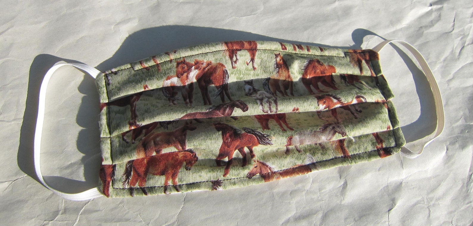 Reusable Face Mask HORSES BREEDS on Pale Green Face Mask Etsy