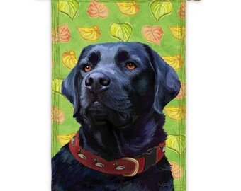 Vintage Large Outdoor BLACK LAB Dog Breed House Flag 29 x 43
