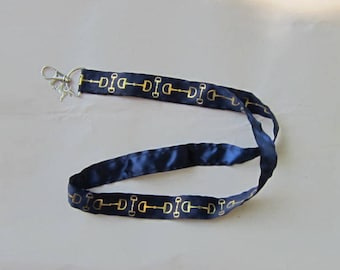 Handmade SNAFFLE BIT Horse Grosgrain & Satin Ribbon Lanyard/Keychain/Badge Holder w/Metal Charm...choose ribbon color