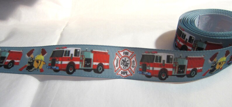 Fire Brigade Rib Ribbon Occupation FIREMAN FIRE DEPARTMENT Grosgrain 7/8