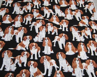 Dog Fabric CAVALIER KING CHARLES Timeless Treasures Cotton Fabric 44" wide, 42" length