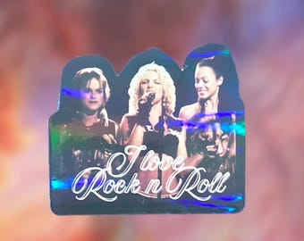 Y2K Holographic “I love Rock n Roll”  Sticker, Britney Spears Sticker,  Crossroads Sticker, 90s girl | Millenial decal