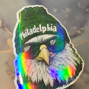 Holographische Sticker | Philadelphia Eagles Aufkleber | Super Bowl Meister Fußballfan Aufkleber | fliegen Adler fliegen