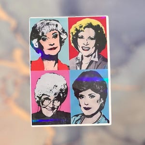 Adesivo POP ART holográfico Golden Girls | decalque nostálgico | produtos clássicos para fãs de TV | adesivos millenial y2k