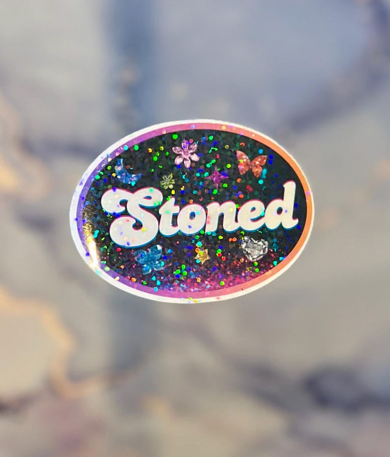 Millennial Holographic Sticker- Rhinestoned - Etsy
