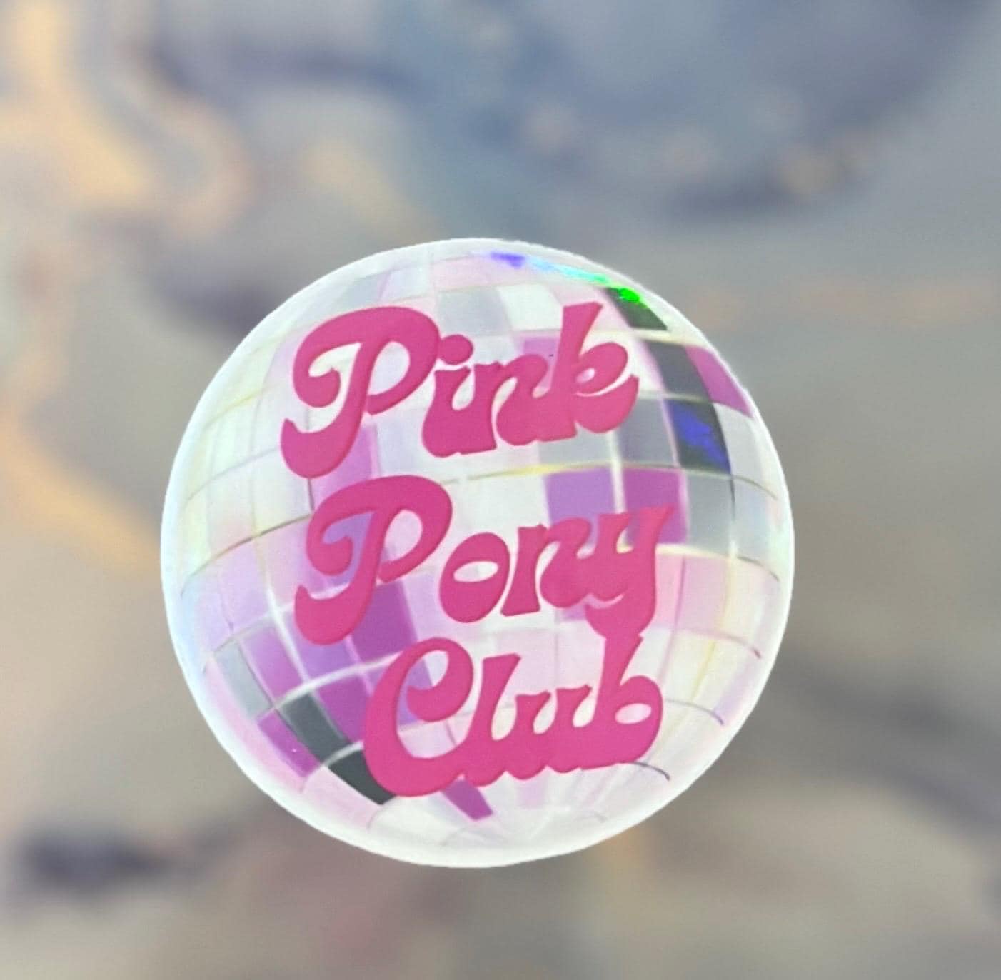 Pink Pony Club Disco Ball Holographic Sticker/ Chappell Roan lyrics |  Millenial decal | Gen Z | Gen X | 90s | Y2K