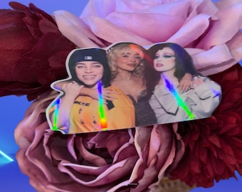 Fan Art Holographic Sticker | Indie Pop Girlies | Billie • Sabrina • Chappell