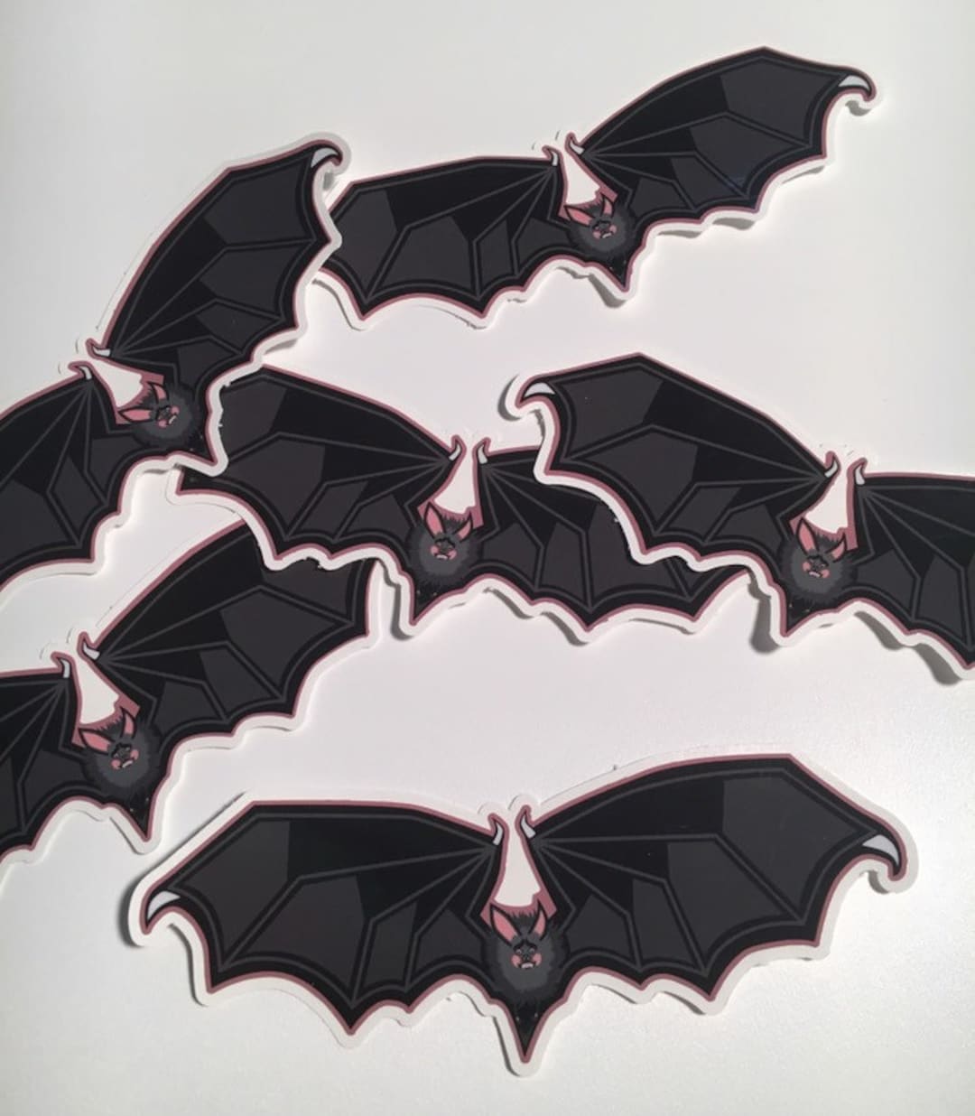 Happy Bat Contour Cut Vinyl Sticker With Gloss Laminate, 6