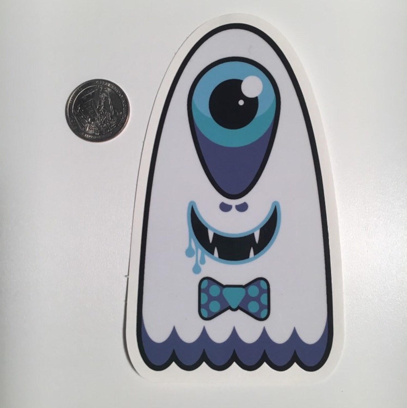 Ghost With Bow Tie Contour Cut Vinyl Sticker With Gloss | Etsy