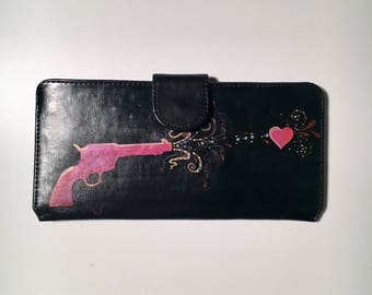 Shoot for love, Hand painted, One of a Kind clutch