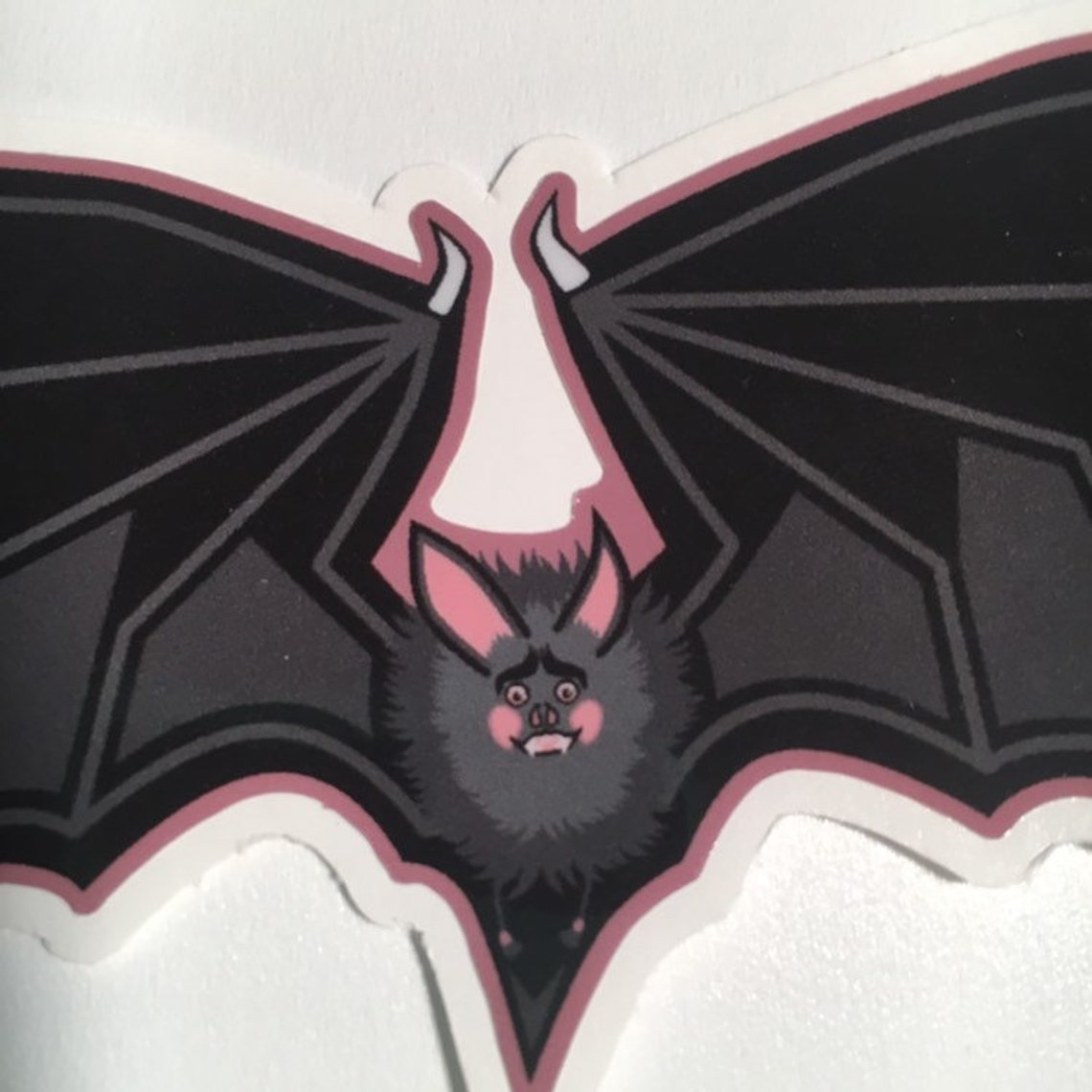 Happy Bat Contour Cut Vinyl Sticker With Gloss Laminate | Etsy