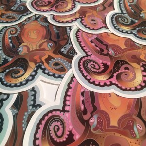 Octopus, vinyl sticker with gloss laminate 5.5 High. Inside or outside use. image 6