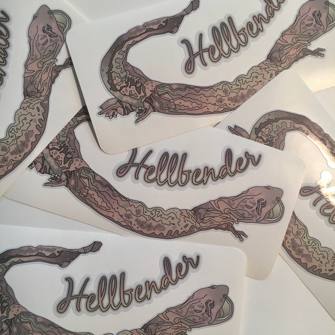 Hellbender Salamander Vinyl Sticker With Gloss Laminate Etsy