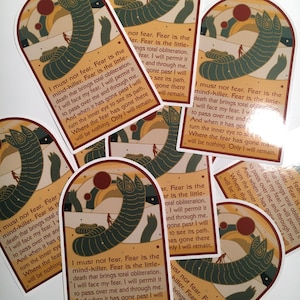 Dune, Litany sticker printed vinyl with gloss laminate