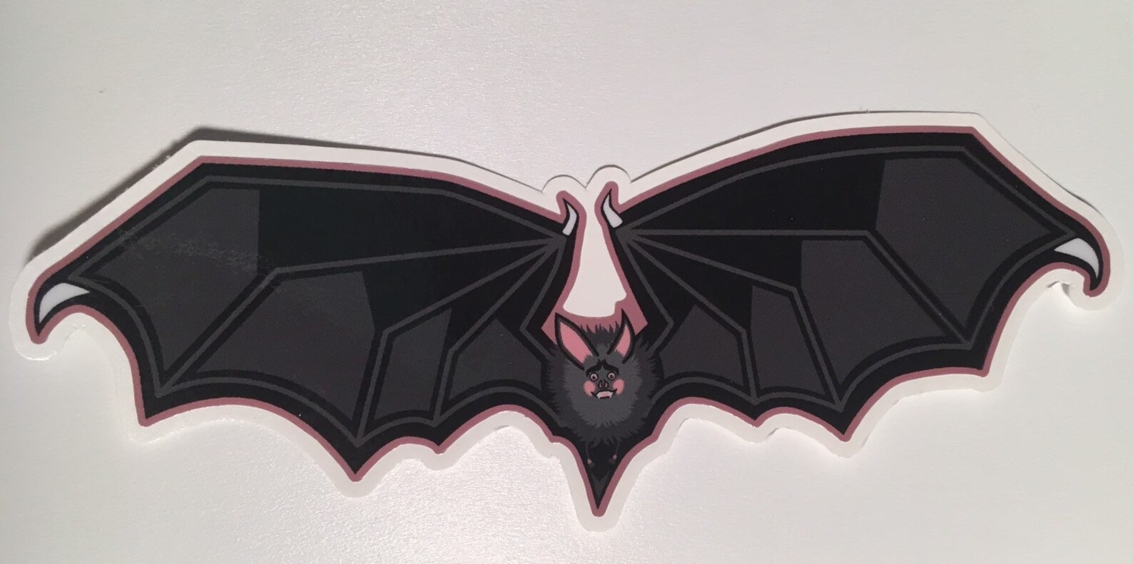 Happy Bat contour cut vinyl sticker with gloss laminate | Etsy
