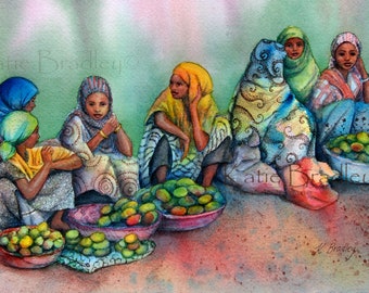 Mango Sellers in Harar, Ethiopia, art print