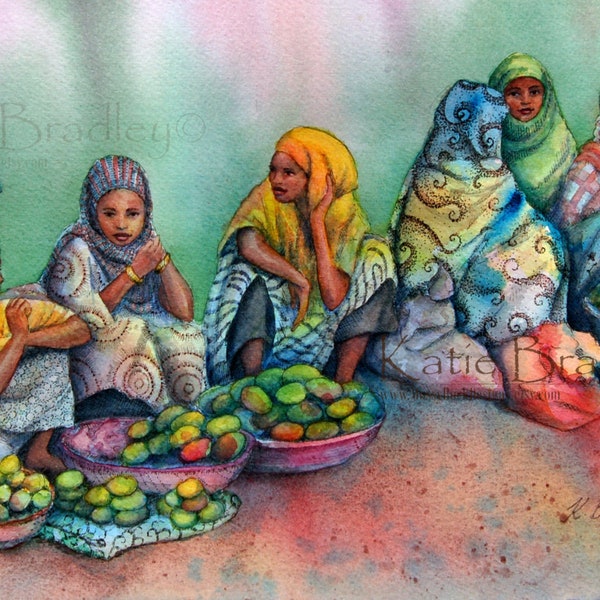 Mango Sellers in Harar, Ethiopia, art print