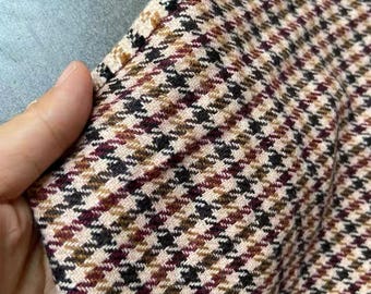 Classic Houndstooth Wool Tweed Fabric | Autumn Winter Suiting Fabric | Tailoring Fabric for Blazer / Waistcoat / Coat | By The Half Metre