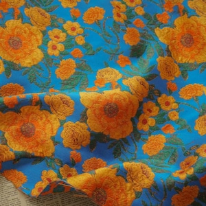 Vintage floral embossed brocade jacquard designer fabric , sold by meter