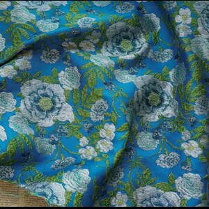 Vintage floral embossed brocade jacquard designer fabric , sold by meter