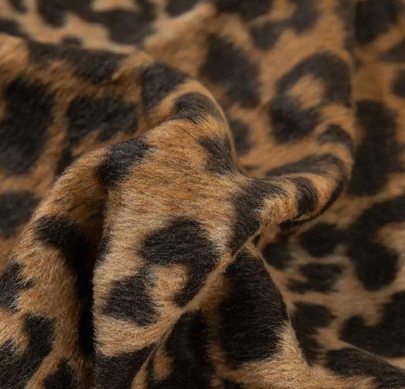 Leopard Trim Luxury Leopard, Blend With Wool Thread Fabric DIY, Making Suit, Sold by ...