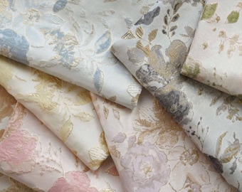 pink Spring summer floral embossed brocade jacquard designer fabric , sold by meter