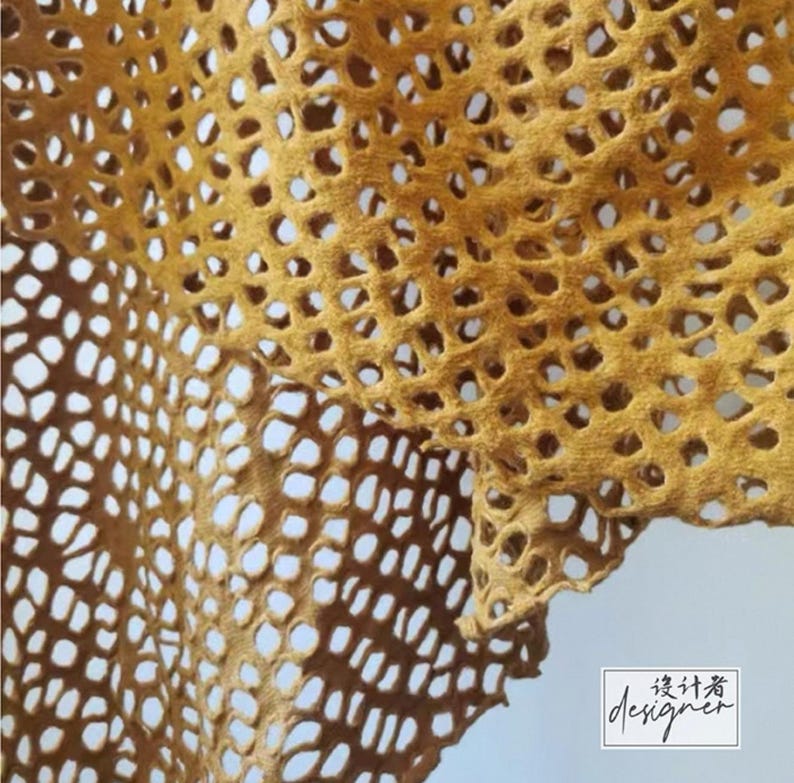Honeycomb Wool Fabric, Large Mesh Openwork Design, Solid Color ...