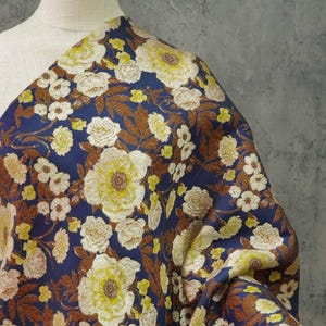 Vintage floral embossed brocade jacquard designer fabric , sold by meter