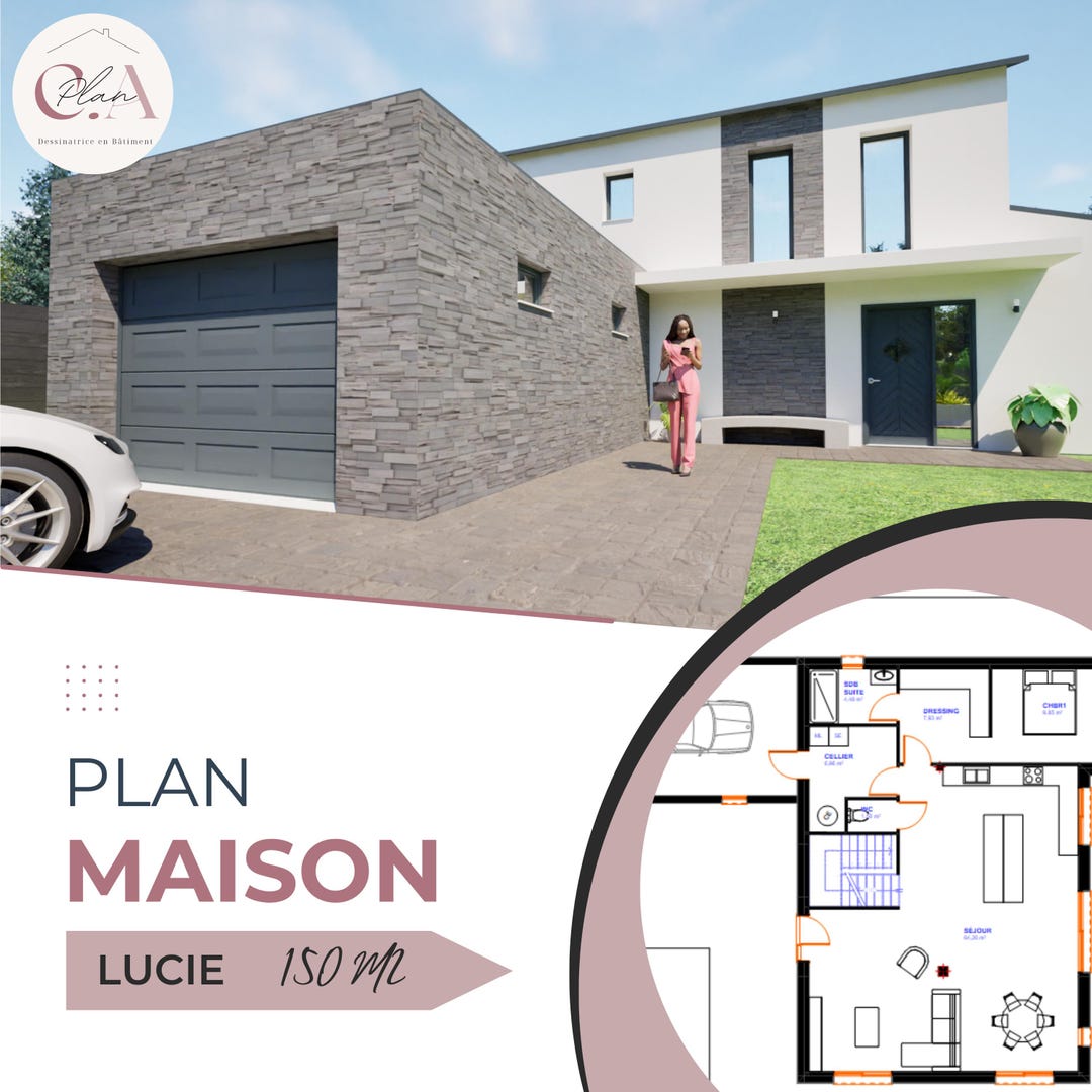 Plan Maison Moderne 4 Chambres / Conception Avant-projet Maison / Auto ...