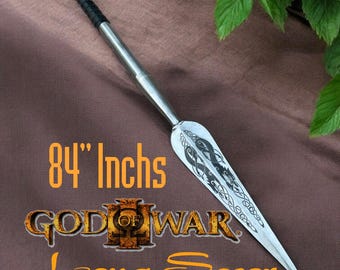 84" inch Long Custom Spear Viking Ragnar GOW Olympus Spear. Medieval Norse Gift Cosplay Spear Wall Decor Spear Best Handmade Gift