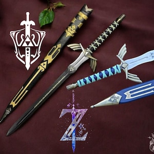 Pro Zelda Master Sword Full Tang Link Skyward Sword Replica Perfect Cosplay Sword, Ideal for Medieval Decorative Sword Collectors Wall Decor