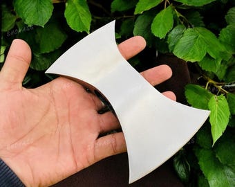 Handgeschmiedet Wikinger Axt Kopf | Geschmiedeter Axtkopf Camping Double Edge Axtkopf Axtkopf aus Kohlenstoffstahl Doppelkopf Handgemachtes Axt Gartenwerkzeug