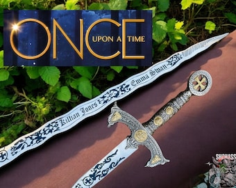 Once Upon a Time Sword Movie Sword Excalibur Legendary Sword of Emma Swan and Killian Jones Sword Men Gift +Sheath Home & Living Wall Decor