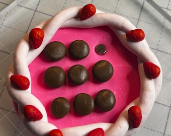 Hand-sculpted Polymer Clay Tic Tac Toe Board, 3D Game Decor, Personalized Coffee Table Piece