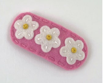 Felt Hair Clip, No Slip, Hair Bows, Baby Girl Bows, Wool Felt, Felt Hair Bows, Felt Flower, Felt Hair Barrette, Baby Girl, White Daisy, Rose