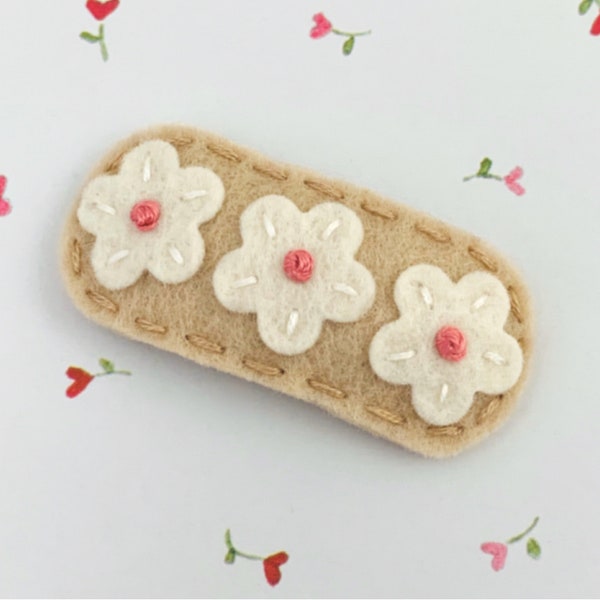 Pince à cheveux en feutre, No Slip, Arc de cheveux en feutre, Fleur en feutre, Barrette de cheveux en feutre, Bébés filles, Accessoires capillaires, Feutre de laine, Marguerite blanche, Naturel