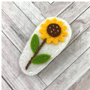 Pinza para el pelo de fieltro, antideslizante, fieltro de lana, pinza para el pelo de niña, flor de fieltro, accesorios para el pelo de niña, pinza para el pelo de bebé, fieltro de lana, pasador para el pelo, girasol