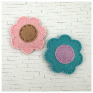 Pinza para el pelo de fieltro, pinza antideslizante, par de flores, pinza para el pelo para niña, flor de fieltro, pinza para el pelo de fieltro de lana, juego de 2 flores, margarita