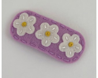 Felt Hair Clip, No Slip, Felt Hair Bows, Felt Flower, Felt Hair Barrette, Baby Girls, Hair Accessories, Wool Felt, White Daisy, Lavender