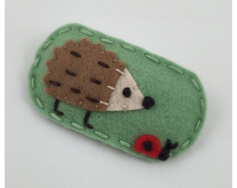 Design Seen In  Pregnancy & Newborn Magazine Hedgehog, Felt Hair Clip, No Slip, Hedgehog, Mint Green, Girls Hair Clip, Toddler Hair Clip