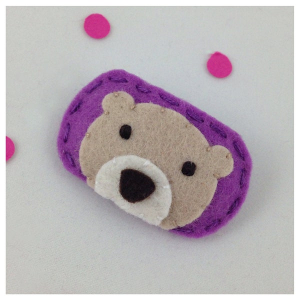 Felt Hair Clip Bear, Peek a Boo, Orchid Hair Clip, Purple Hair Clip, Girls Hair Clips, Baby Hair Clip, Gift For Girls, Hair Bow, Baby Bow