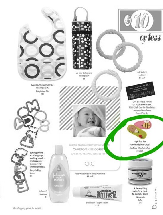 As Seen in Pregnancy Newborn Magazine, Felt Hair Clip, Felt Hair - Main Image